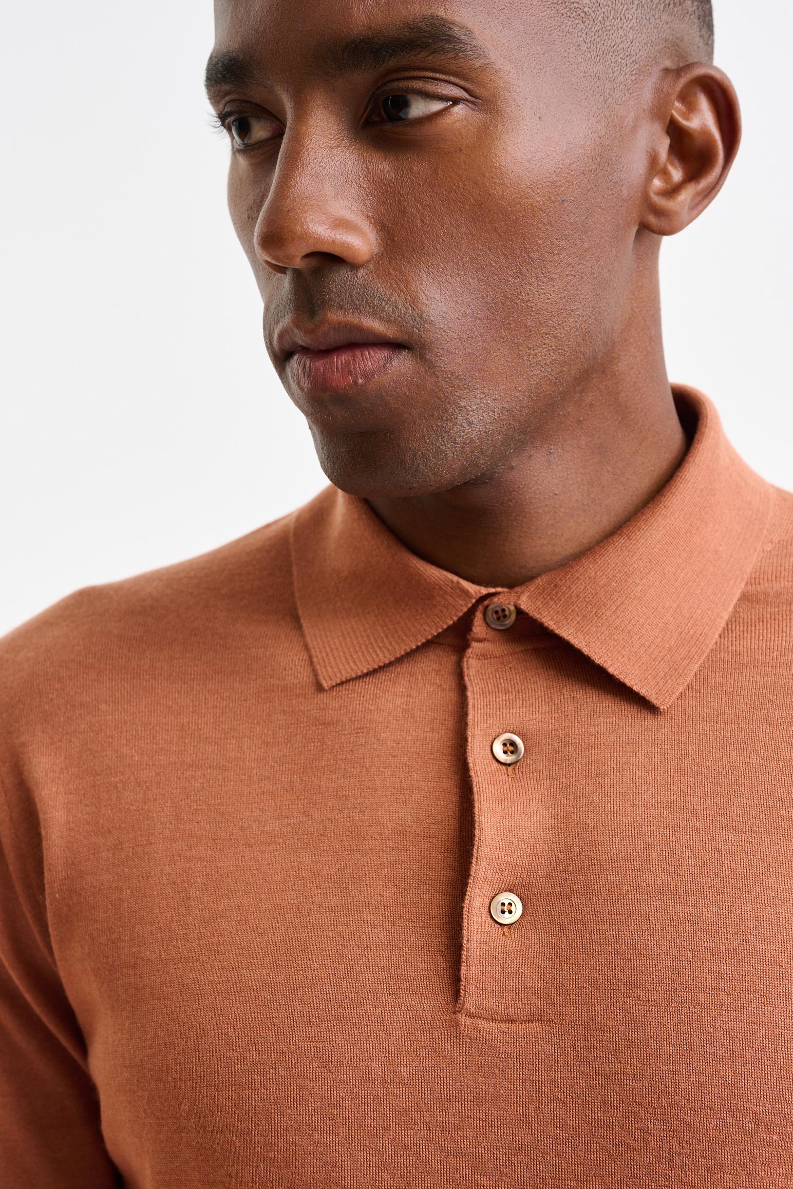 Cinnamon Cashmere & Silk Harwich Polo Knitwear - Image 2