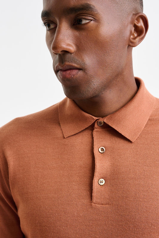 Cinnamon Cashmere & Silk Harwich Polo Knitwear - Image 2