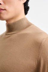 Camel Cashmere & Merino Silk Ramsey High Crew Knitwear - Image 2