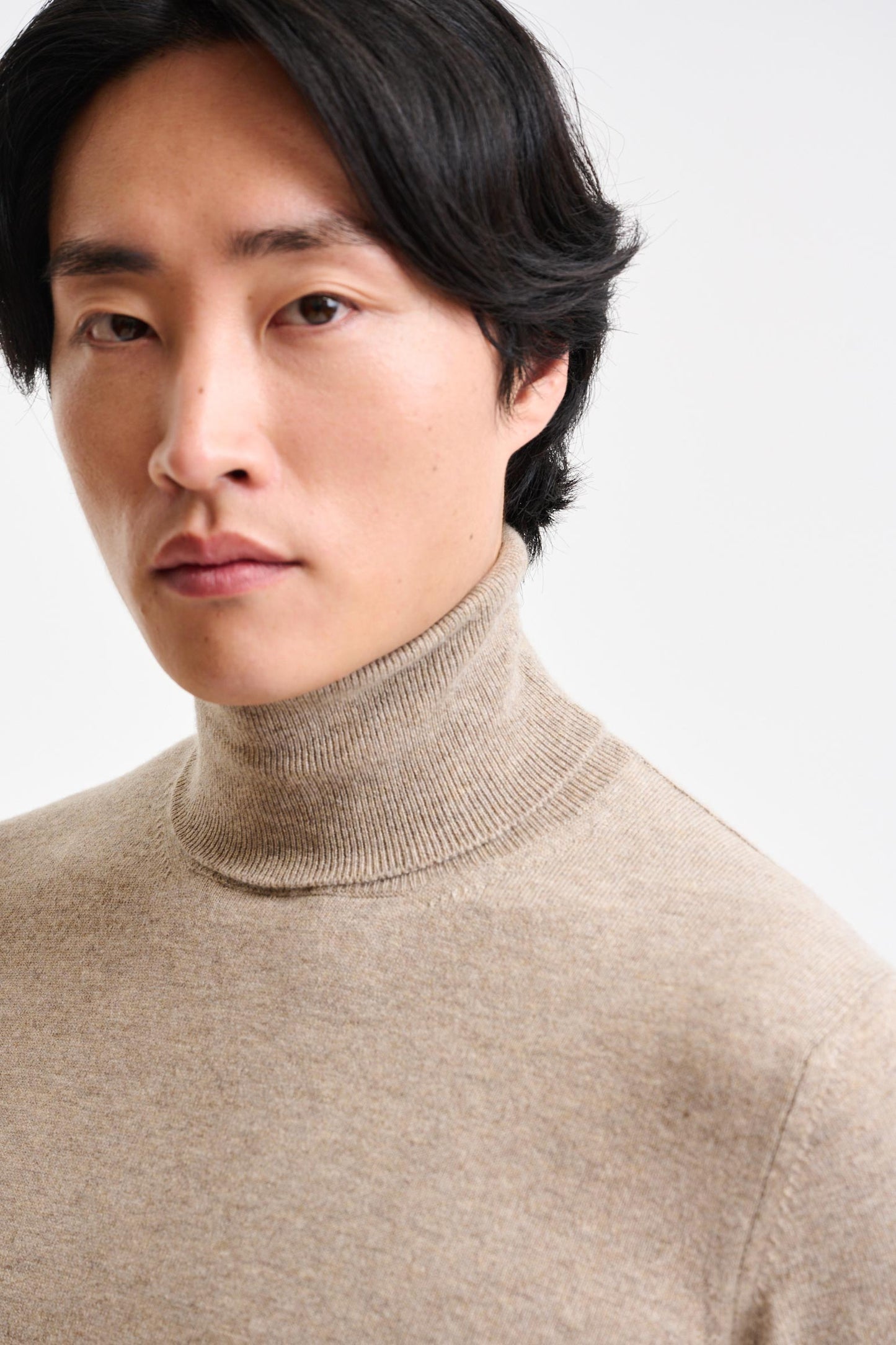 Sand Melange Cashmere Drumberg Rollneck Knitwear - Image 2