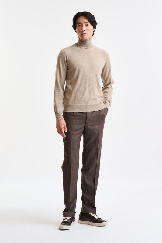 Sand Melange Cashmere Drumberg Rollneck Knitwear - Image 3