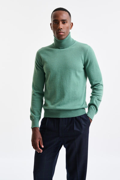 Frosty Spruce Cashmere Drumberg Rollneck Knitwear – Scabal