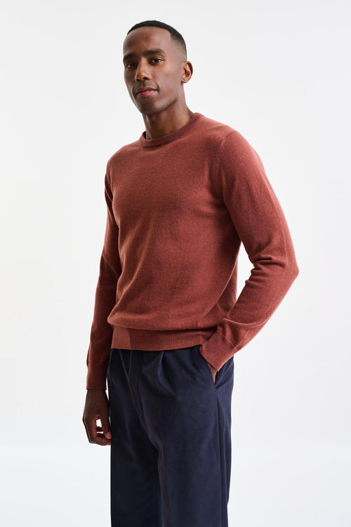 Burnt Henna Cashmere Contin Crewneck Knitwear - Image 1