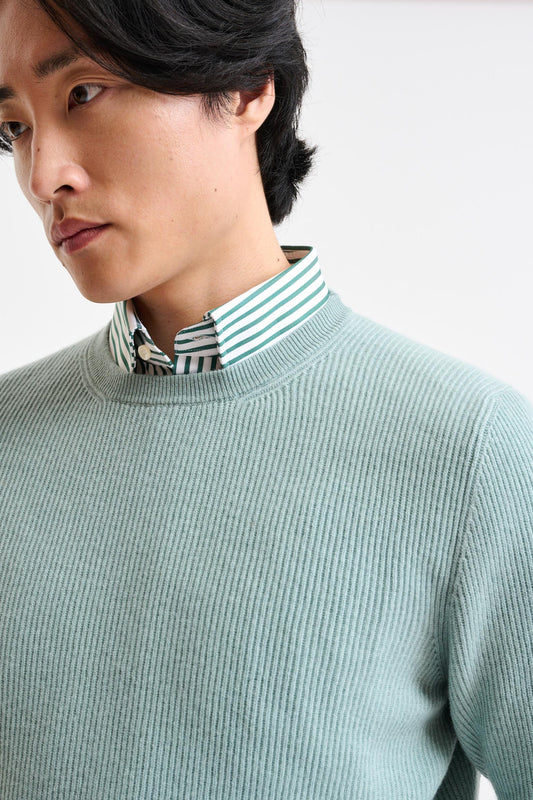 Blue Surf Cashmere Harrow Crewneck Knitwear - Image 2