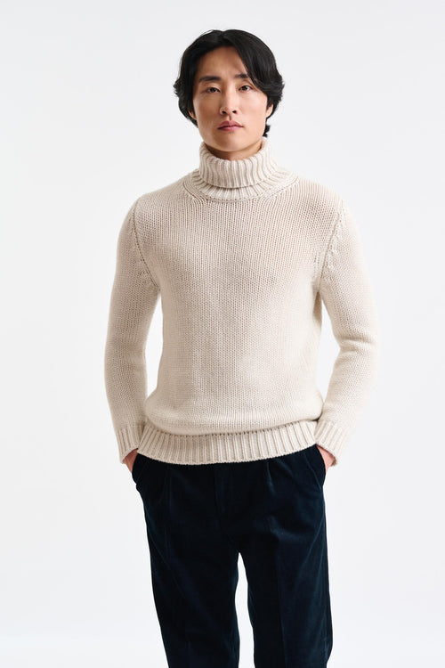Off-White Cashmere & Heavy Wool Banbury Rollneck Sweater - Image 1