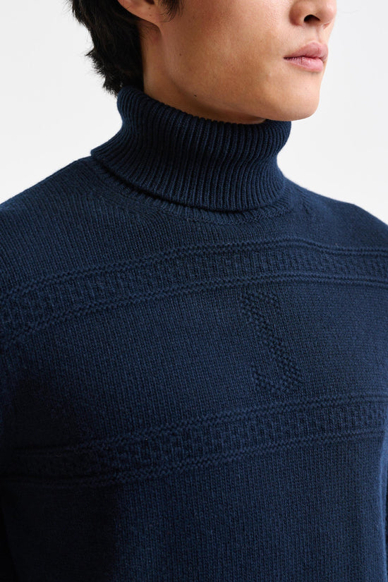 Navy Cashmere & Wool Glamis Rollneck Knitwear - Image 2