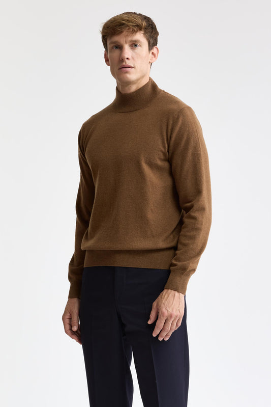 Tobacco Cashmere & Silk Evanton Mockneck Knitwear