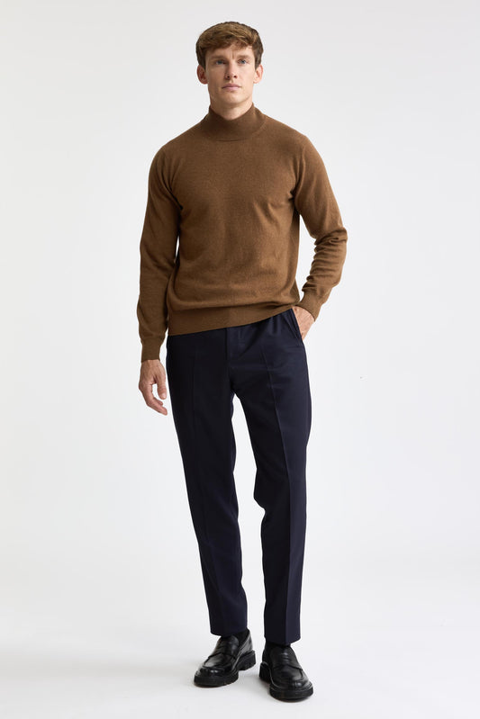 Tobacco Cashmere & Silk Evanton Mockneck Knitwear