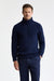Neptune Blue Cashmere & Silk Banbury Rollneck Knitwear