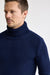 Neptune Blue Cashmere & Silk Banbury Rollneck Knitwear