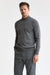 Grau Melierter Evanton-Strickpullover Mit Stehkragen Aus Kaschmir Und Seide