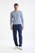 Light Blue Melange 100% Cotton Rib Harrow Knitted Sweater - View Three