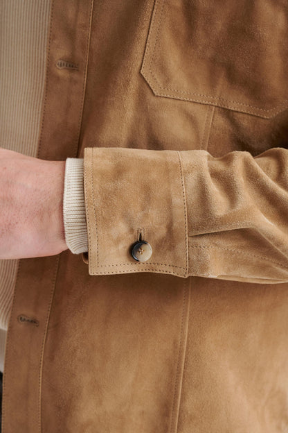 Light Brown Hexham Goat Suede Shirt Jacket - View Four