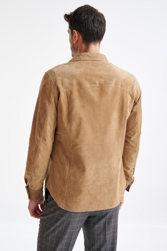 Light Brown Hexham Goat Suede Shirt Jacket - View Six