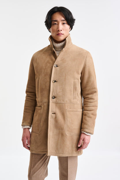 Almond Shearling Havant Coat - Image 1