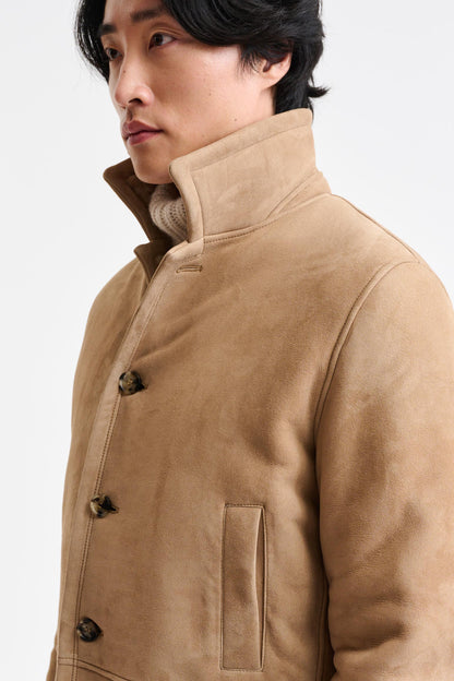 Almond Shearling Havant Coat - Image 4