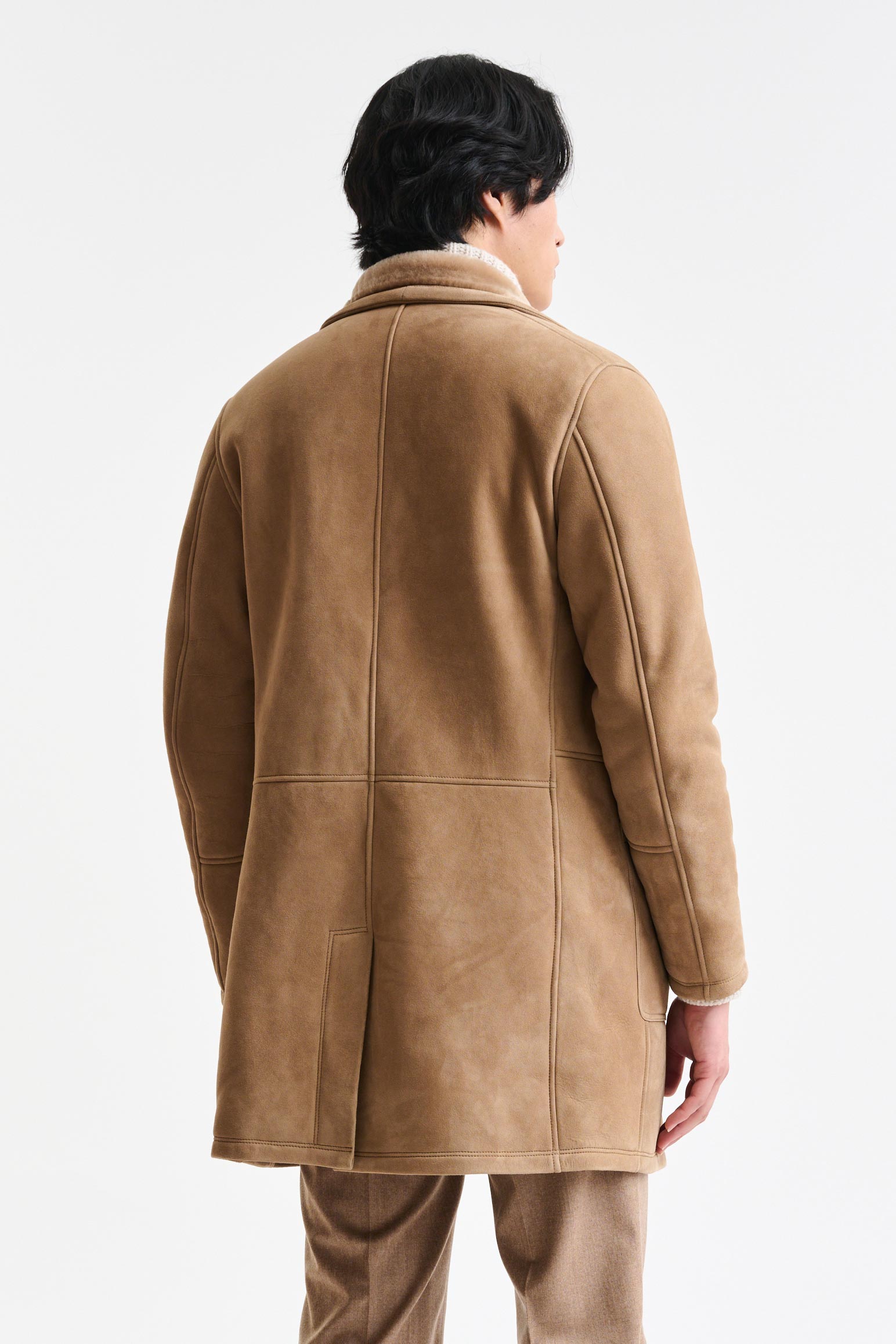 Almond Shearling Havant Coat - Image 6
