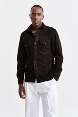 Dark Brown Goat Suede Hexham Shirt