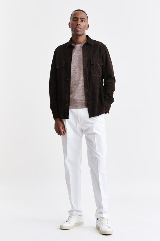 Dark Brown Goat Suede Hexham Shirt Image 1
