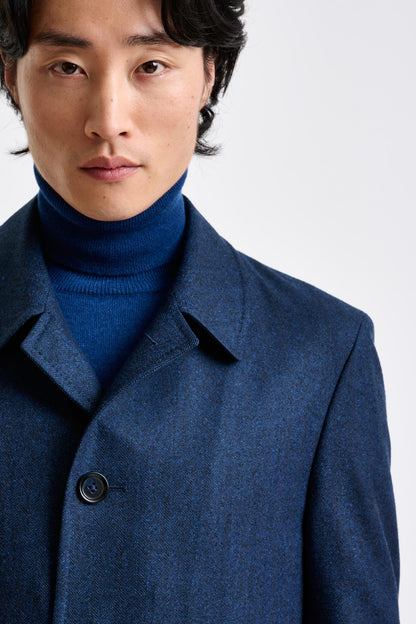 Dark Blue Wool Leeds Coat Zeus - View 4