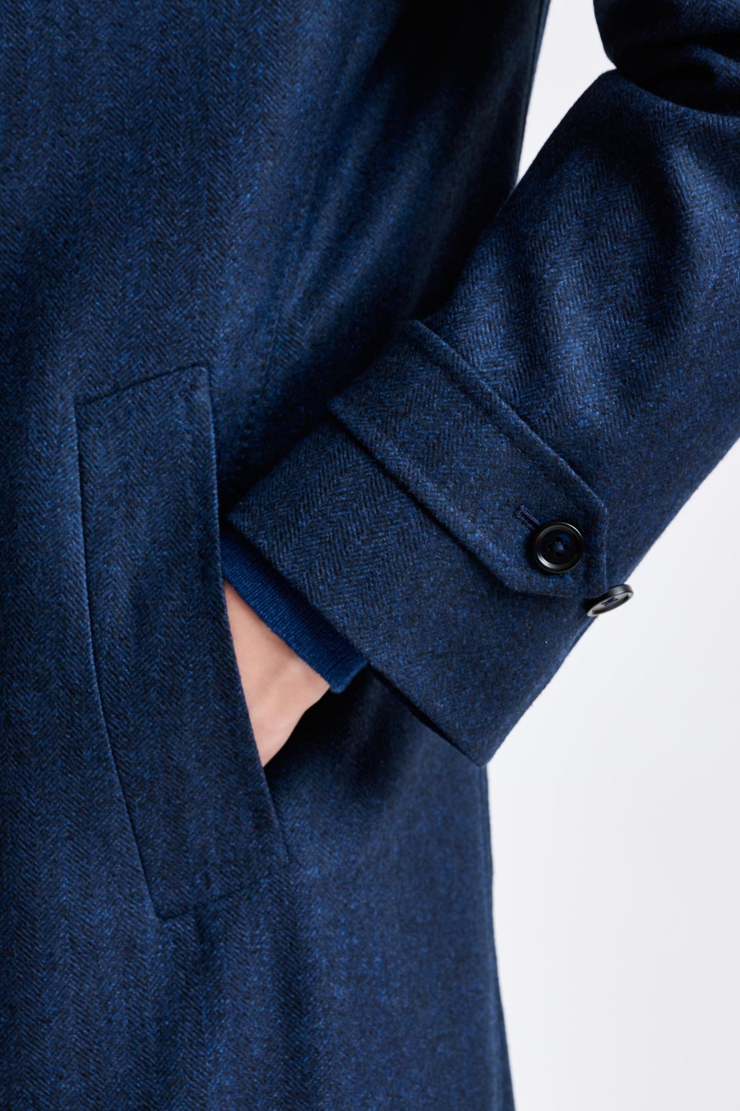 Manteau Leeds en laine bleu marine Zeus