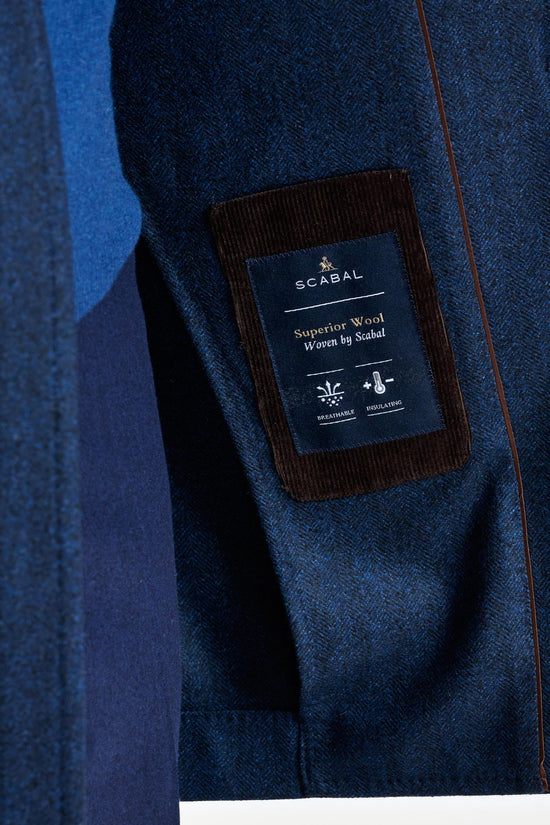 Dark Blue Wool Leeds Coat Zeus - View 6