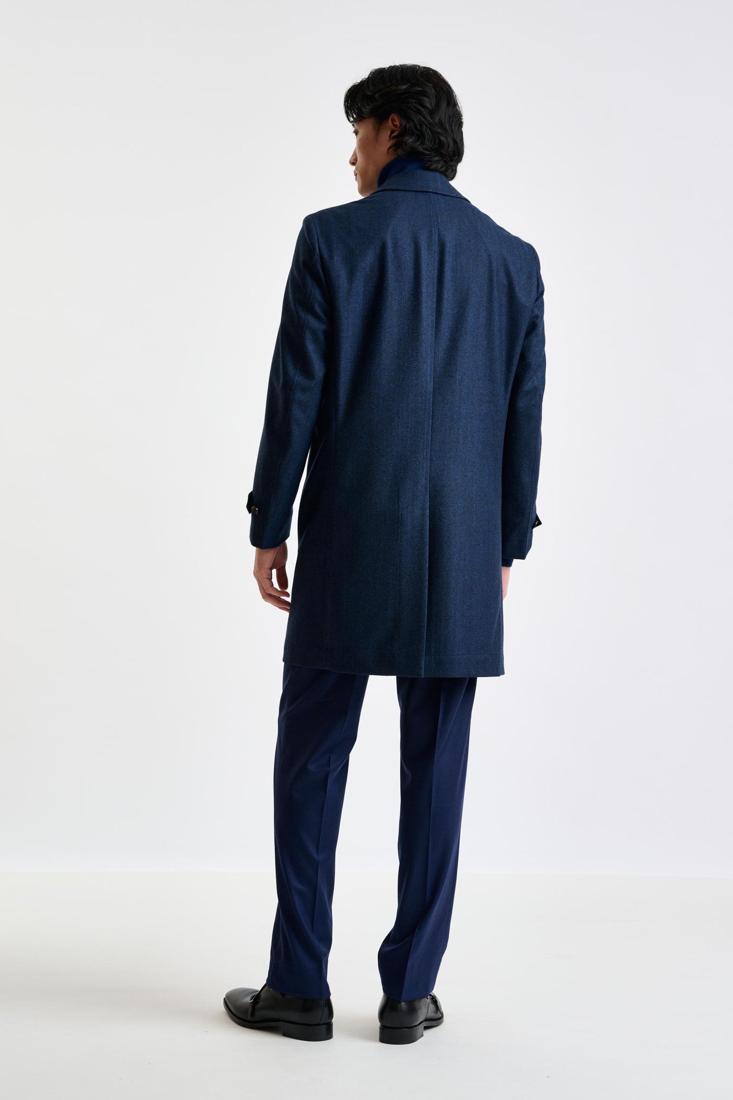 Dark Blue Wool Leeds Coat Zeus