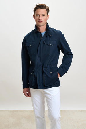 Dartmoor Cotton Tech Field Jacket Navy - View 2