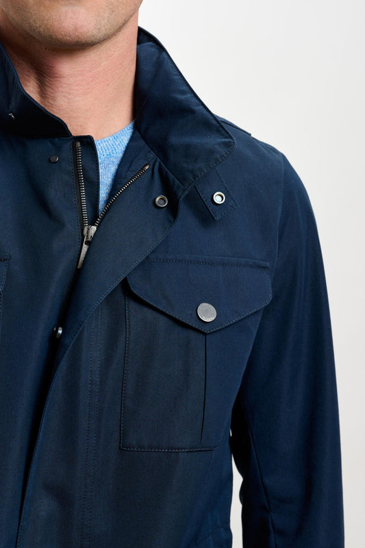 Dartmoor Cotton Tech Field Jacket Navy - View 3