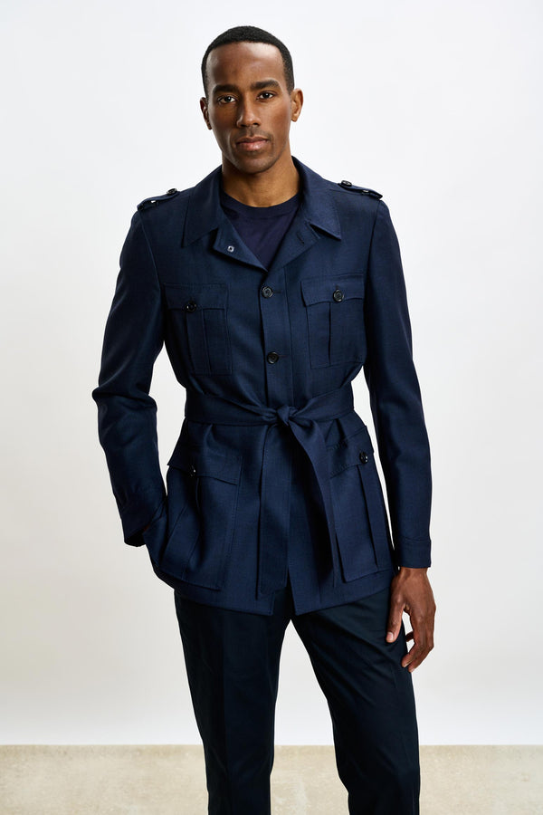 Marineblaue Exmoor-Safarijacke
