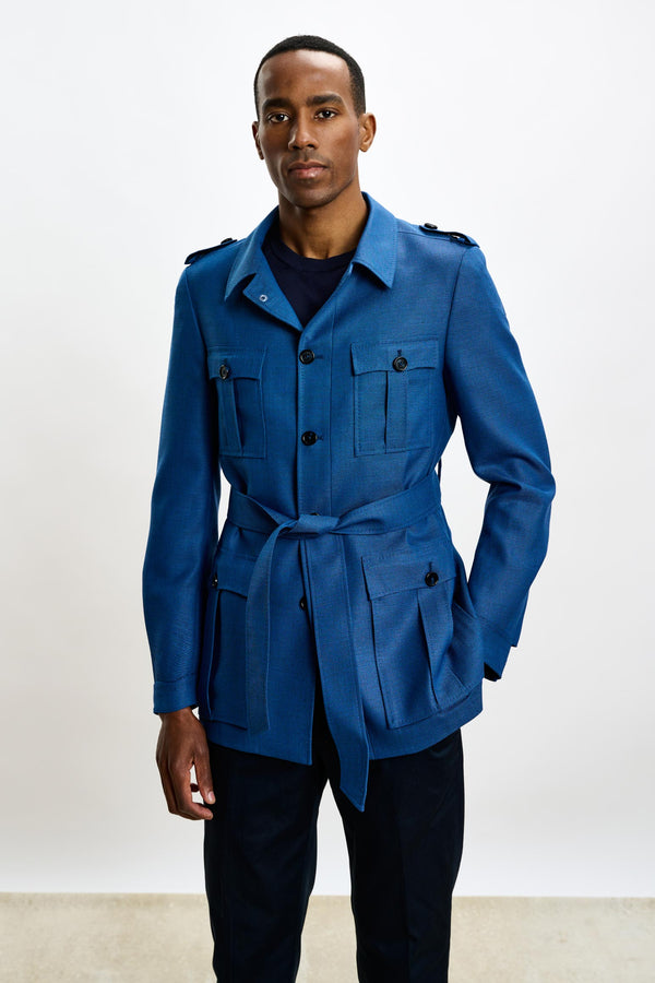 Kräftige Blaue Exmoor-Safarijacke