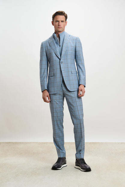 Stanfield Jacket Crossover Check Blue Light - View 4