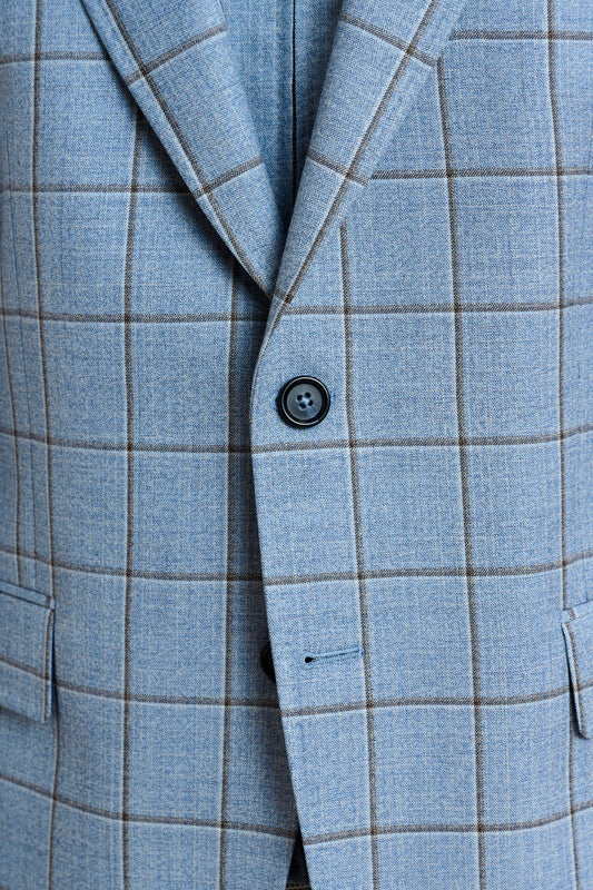 Stanfield Jacket Crossover Check Blue Light - View 5