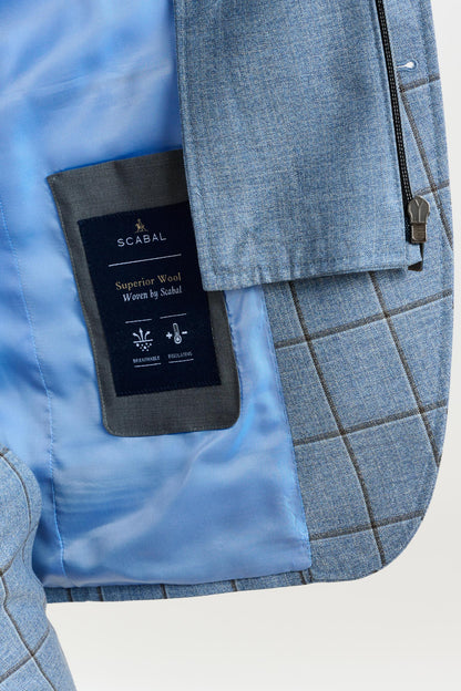 Stanfield Jacket Crossover Check Blue Light - View 6