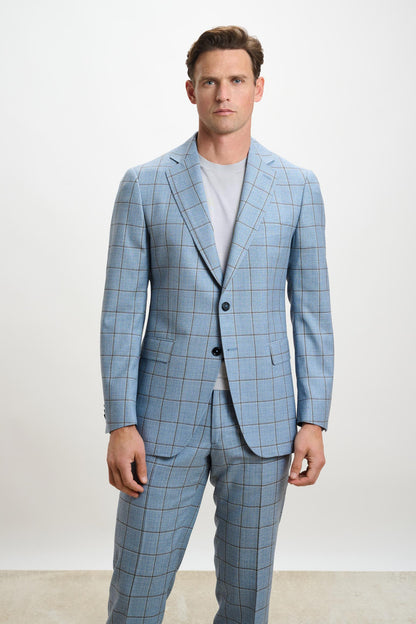 Stanfield Jacket Crossover Check Blue Light - View 7