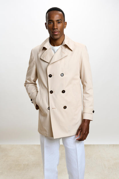 Beige Cotton Nelson Tech Peacoat - Main Image