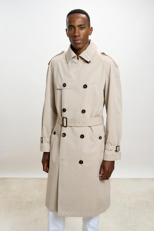 MARLOW COTTON TECH TRENCH COAT BEIGE - View 1