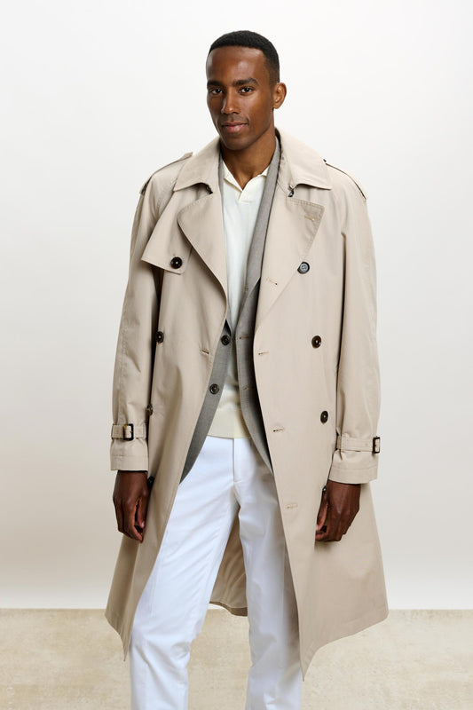 MARLOW COTTON TECH TRENCH COAT BEIGE - View 3