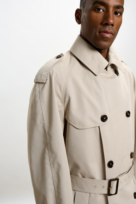 MARLOW COTTON TECH TRENCH COAT BEIGE - View 4