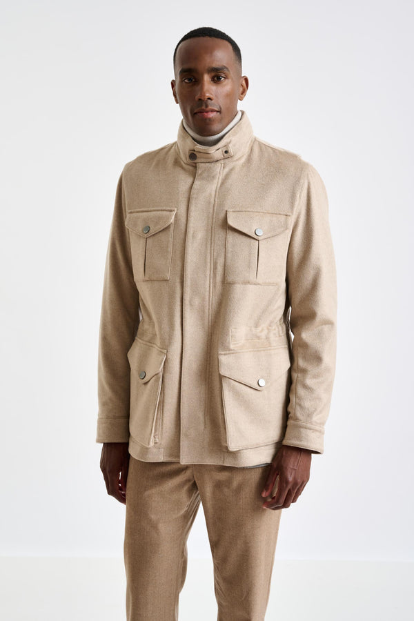 Chaqueta Campo Dartmoor 100% Cachemir Beige Zeus