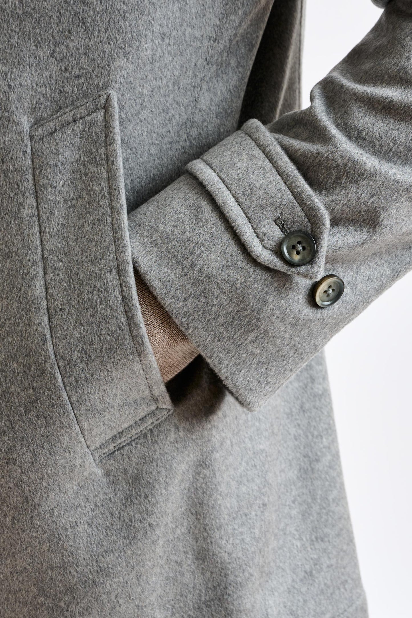 Gris 100% Cachemira Nelson Peacoat Zeus