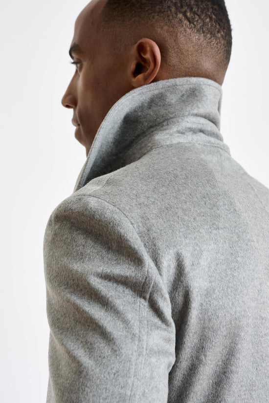 Grey 100% Cashmere Nelson Peacoat Zeus - View 4