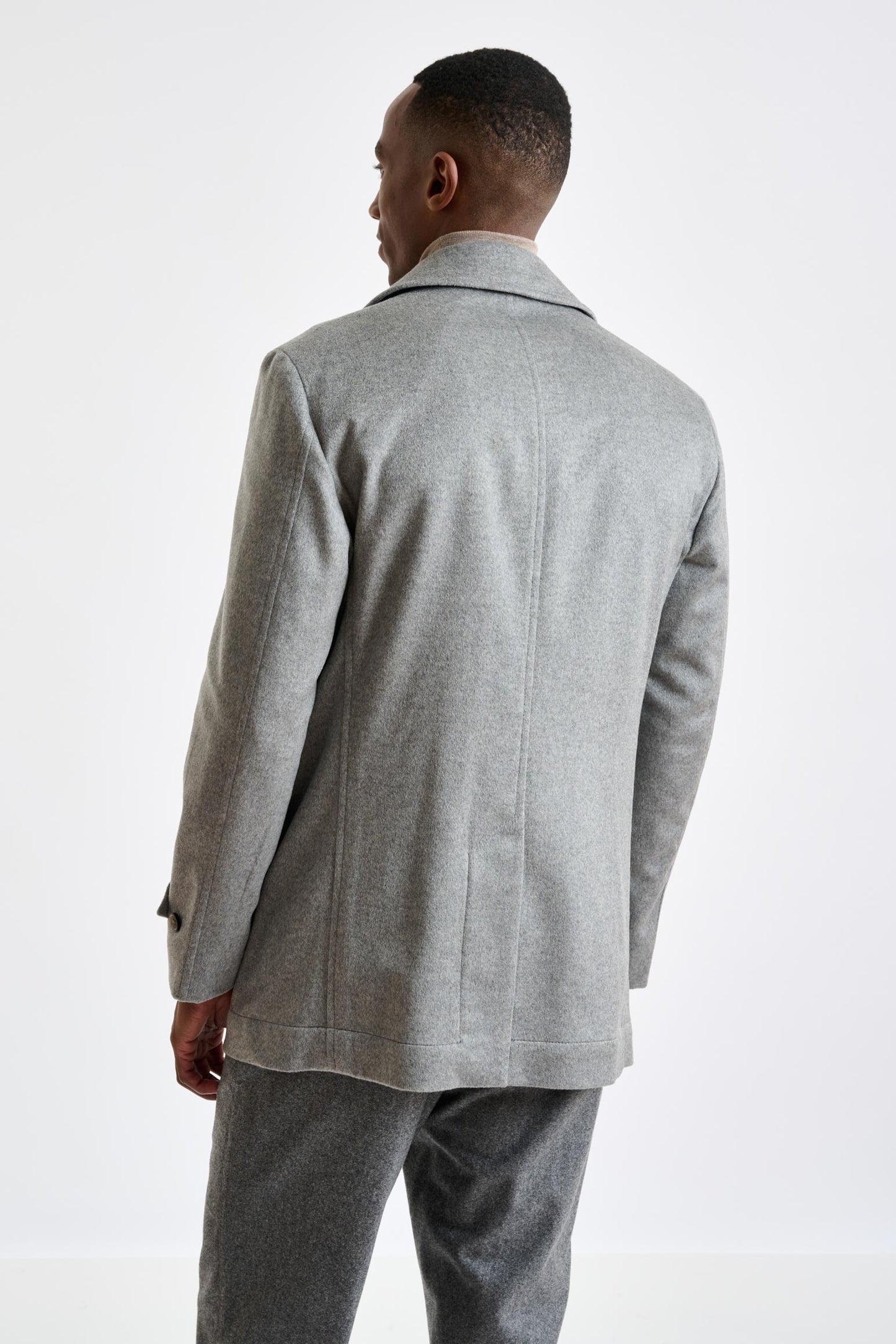 Grey 100% Cashmere Nelson Peacoat Zeus