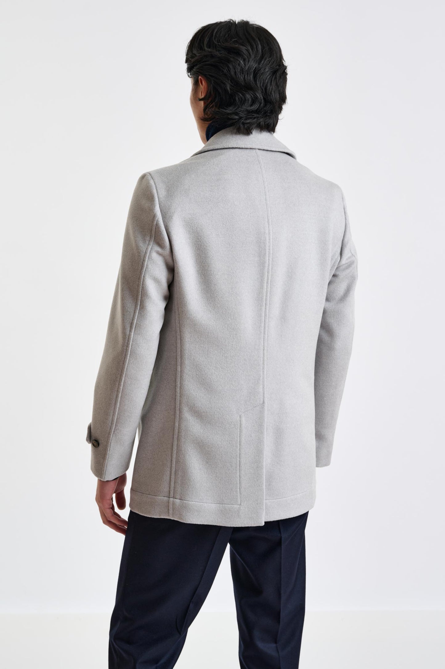 Light Grey Wool Nelson Peacoat Zeus - View 6