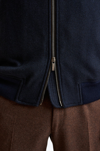 Navy Wool Warwick Bomber Jacket Zeus - View 4