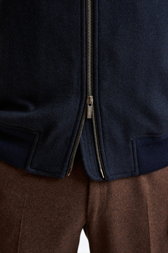 Navy Wool Warwick Bomber Jacket Zeus - View 4