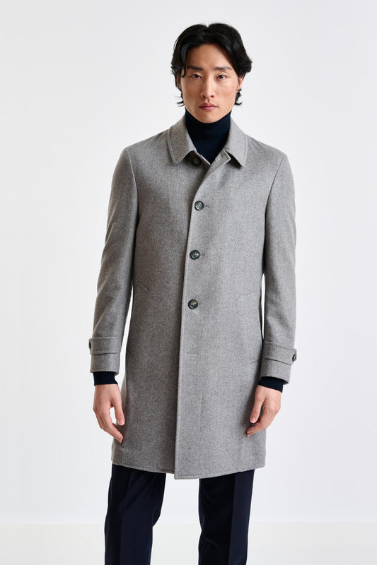 Light Grey 100% Cashmere Leeds Coat Zeus - View 5