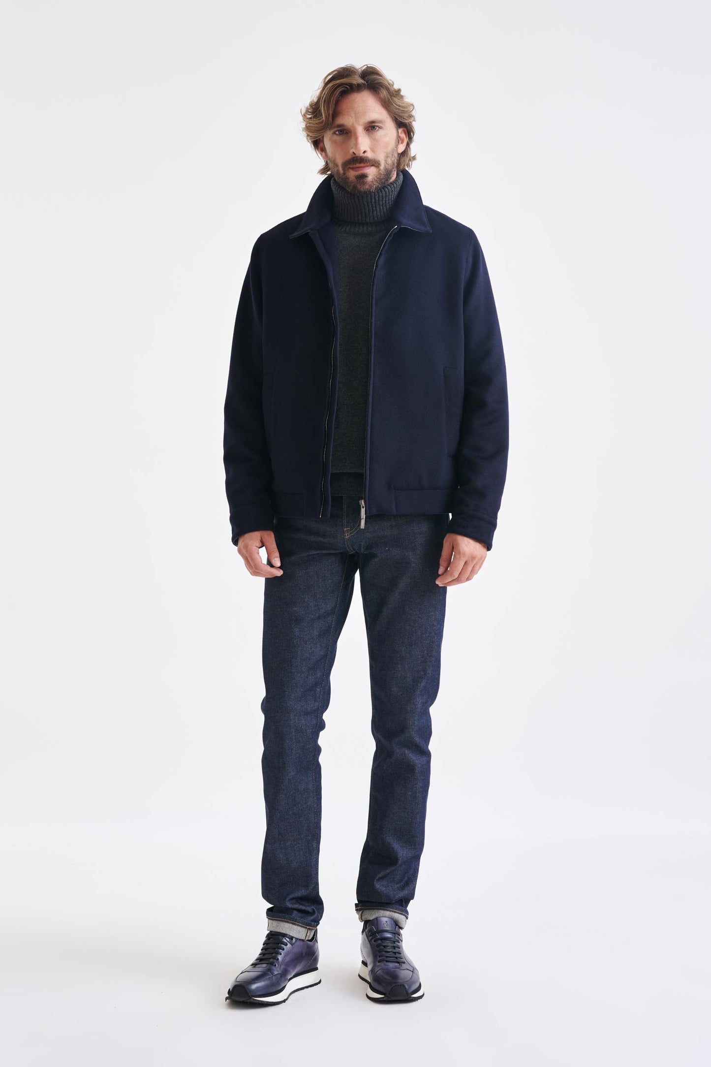 Navy Wool Warwick Jacket Zeus - View 2