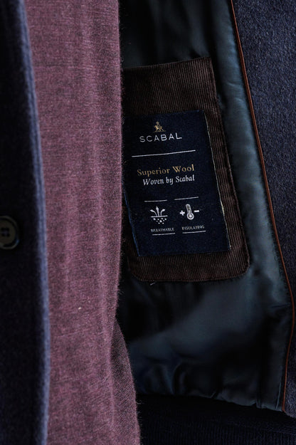 Midnight Blue Wool Warwick Bomber Jacket Zeus - View 6