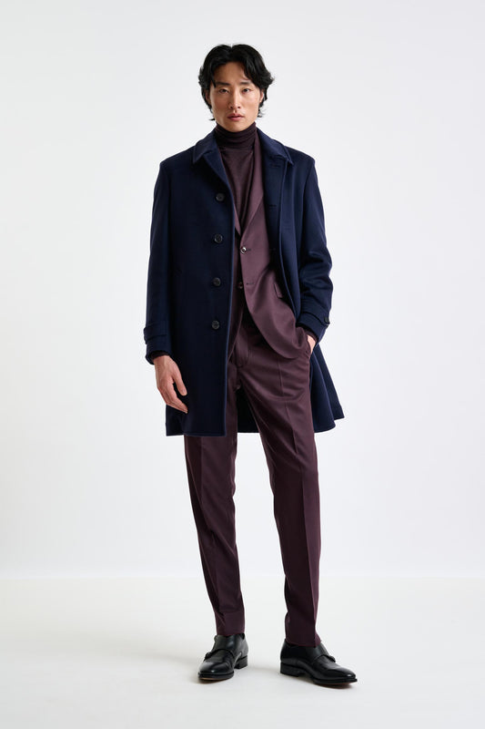 Navy Wool Leeds Coat Zeus - View 1